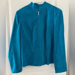 Dressbarn Women's turquoise Blue suede Jacket